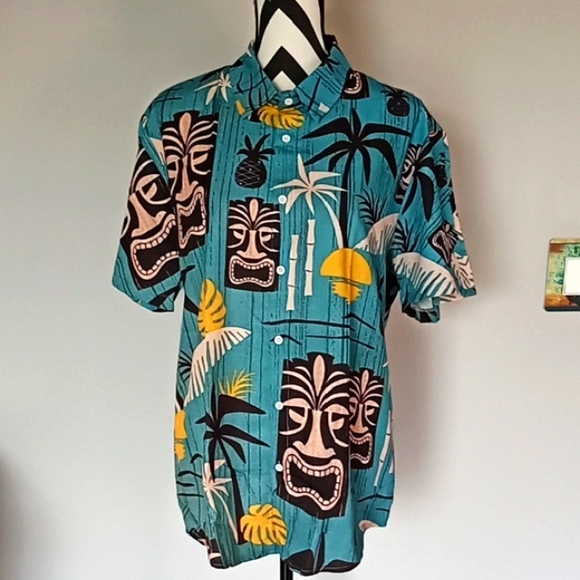 Other - Tropical Teal Tiki Hawaiian Shirt